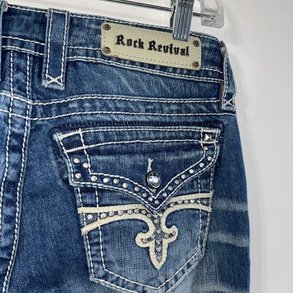 Women's Rock Revival Noelle Stretch Jeans 30 Thick Stitch Y2K NO Pilling 30" Ins